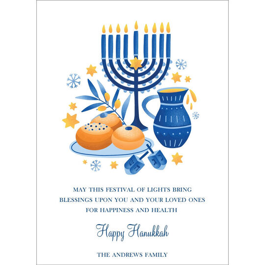 Blessings of Hanukkah Flat Cards